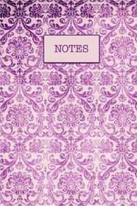 Journal Purple Damask Design Pattern Notes