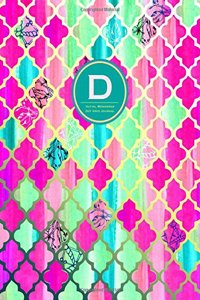 Initial D Monogram Journal - Dot Grid, Moroccan Pink Green: Soft Cover, Large 8.5 X 11