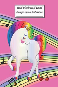 Half Blank Half Lined Composition Notebook