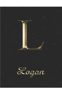 Logan: 1 Year Daily Planner (12 Months) - Yellow Gold Effect Letter L Initial First Name - 2020 - 2021 - 365 Pages for Planning - January 20 - December 20 