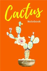 Orange Cactus Flower Notebook. Flower Cactus Plant 120 Blank Lined Page Journal, College Ruled Composition Notebook. Size 6x9 Blank Line Orange Color Design Cover. Great Gift for Succulent Cactus Lovers. Kid Men Women Teen Children Housewife Worker