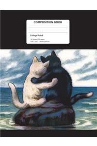 Two Cats Hugging Composition Book