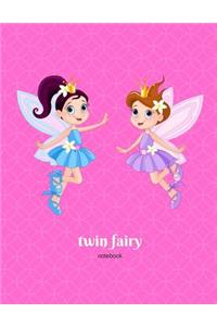 Twin Fairy Princess Pink Big Notebook for Little Girls