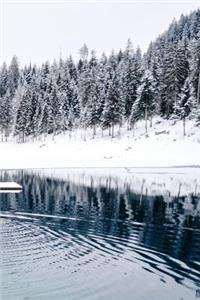 Winter Lake with Pine Trees