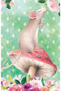Journal Notebook For Animal Lovers Mouse In Flowers