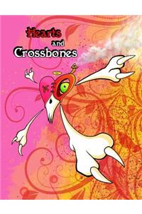 Hearts and Crossbones: Discreet Internet Website Password Logbook, Large Print Book, 8 1/2
