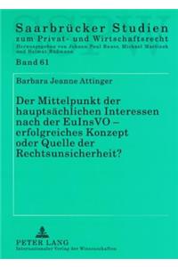 Mittelpunkt Der Hauptsaechlichen Interessen Nach Der Euinsvo - Erfolgreiches Konzept Oder Quelle Der Rechtsunsicherheit?