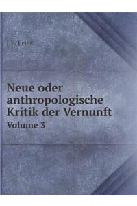 Neue oder anthropologische Kritik der Vernunft Volume 3