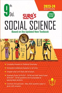 SURA`S 9th Standard Social Science Exam Guide in English Medium Full Year 2023-24 Latest Updated Edition