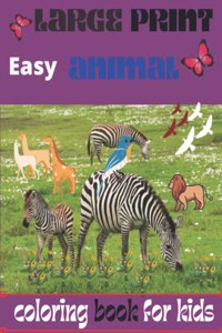 easy large print animal coloring book for kids