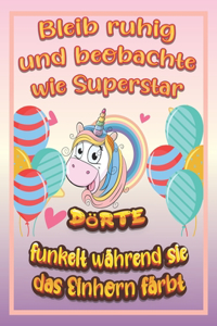 Bleib ruhig und beobachte wie Superstar Dörte funkelt während sie das Einhorn färbt