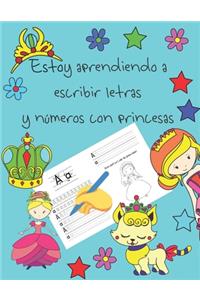 Estoy aprendiendo a escribir letras y números con princesas