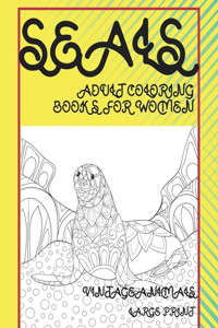 Adult Coloring Books for Women Vintage Animals - Large Print - Seals
