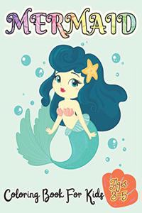 Mermaid Coloring Book For Kids Ages 3-5