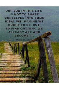 Our job in this life is not to shape ourselves into some ideal we imagine we ought to be, but to find out who we already are and become it.