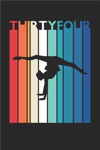 Gymnastics Notebook for 34 Year Old Women and Men - Vintage Gymnastics Journal - 34th Birthday Gift for Gymnast Diary