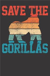 Gorilla Notebook: Gorilla Save The Gorillas Rainforest Vintage 6x9 Dot Grid 120 Pages Notebook Sketchbook Journal