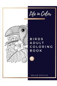 BIRDS ADULT COLORING BOOK (Book 8)