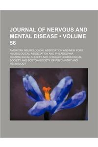 Journal of Nervous and Mental Disease (Volume 56)