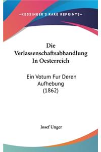Die Verlassenschaftsabhandlung in Oesterreich
