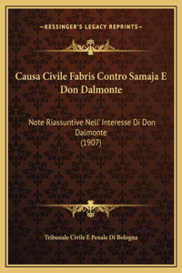 Causa Civile Fabris Contro Samaja E Don Dalmonte