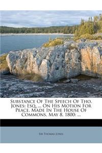 Substance of the Speech of Tho. Jones