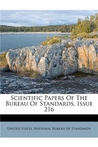 Scientific Papers of the Bureau of Standards, Issue 216