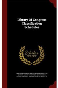 Library Of Congress Classification Schedules