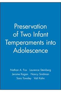 The Preservation of Two Infant Temperaments Into Adolescence