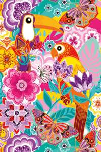 Car Pintos Birds, Butterflies & Flowers Lined Notebook: Plastic Free Packaging