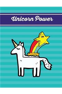 Unicorn Power: Aqua Splash Unicorn Notebook, Journal, Diary (Composition Book Journal) (Large, 8.5x11 in.)