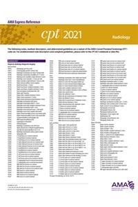 CPT 2021 Express Reference Coding Card: Radiology