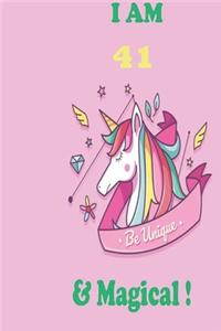 Unicorn Journal I am 41 & Magical!