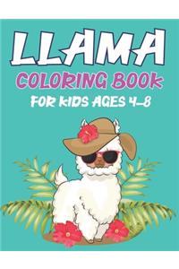 Llama Coloring Book for Kids Ages 4-8