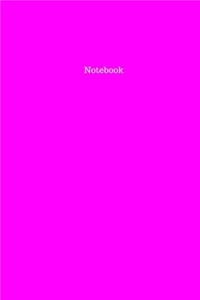Fuchsia Colored Blank Bound Notebook/Journal, 6x9 in, 100 pages.