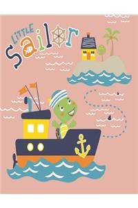 Little sailor: Little turtle sailor on pink cover and Dot Graph Line Sketch pages, Extra large (8.5 x 11) inches, 110 pages, White paper, Sketch, Draw and Paint