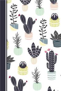 Cute Cactus Theme Notebook for Girls 6X9