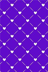 Bullet Journal Notebook White Quilted Hearts Pattern 5