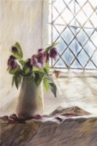 Window Light - Blank Notebook with Fleur de Lis Corners