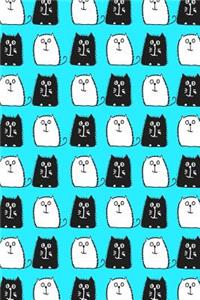 Bullet Journal Notebook for Cat Lovers Black and White Cats in a Row 2