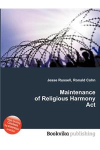 Maintenance of Religious Harmony ACT
