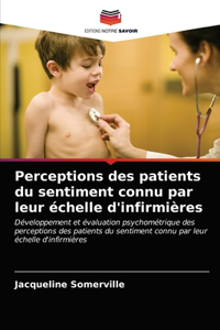 Perceptions des patients du sentiment connu par leur échelle d'infirmières