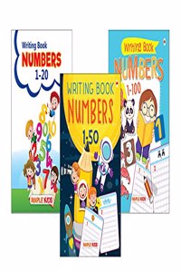 Numbers Writing Books (Set of 3 Books) (Practice) - Numbers 1-20, 1-50, 1-100