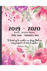 2019 - 2020 Weekly and Monthly Planner July 2019 - January 2021