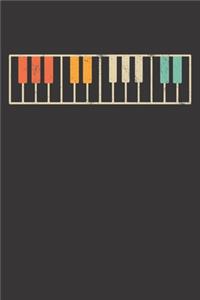 Notebook: Piano Musical Instrument Retro Dot Grid 6x9 120 Pages Journal