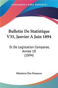 Bulletin De Statistique V35, Janvier A Juin 1894