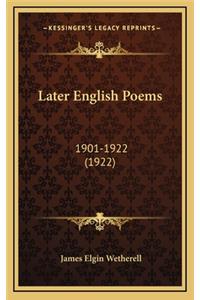 Later English Poems