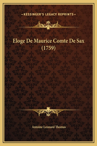 Eloge De Maurice Comte De Sax (1759)