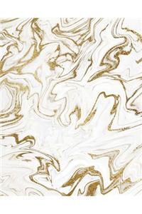 Liquid Gold Marble Composition Notebook - Large Ruled Notebook - 8x10 Lined Notebook (Softcover Journal / Notebook / Diary)