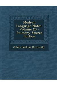 Modern Language Notes, Volume 20